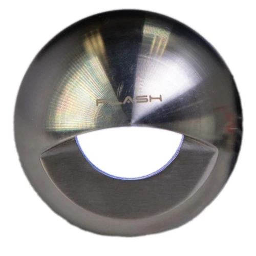 Plash Gravity Surface Mounted LED Deck Light, 316 Steel, Cool White Light
