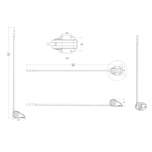 Lumitec Contour Masthead/Anchor Combo Light, 39 in, 10-30V, IP67, 3NM