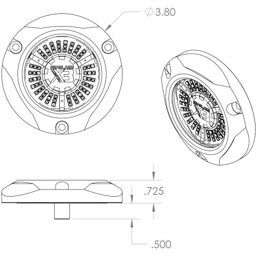 Lumitec SeaBlaze X3 Surface Mount LED Underwater Light, 10-30V, 8000 Lumens, Bronze Housing