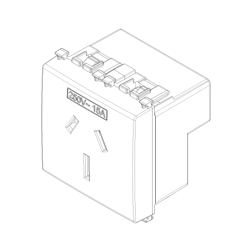 Vimar ARKÉ Series Australian SICURY Socket Outlet, 2P+E, 15A 250V, 2 Modules - Apollo Lighting