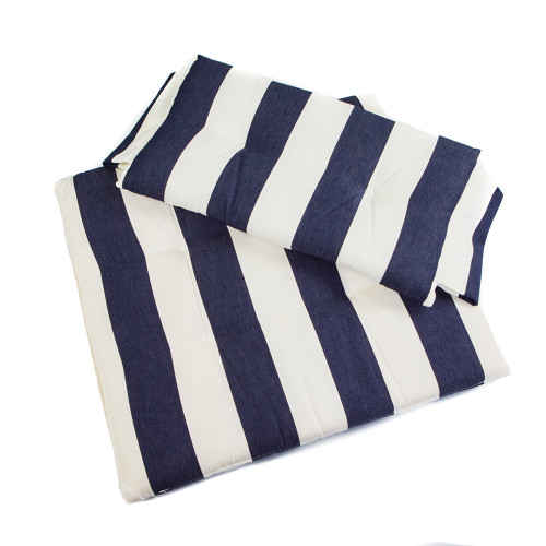 Whitecap Seat Cushion Set f/Director's Chair - Navy & White Stripes 97240