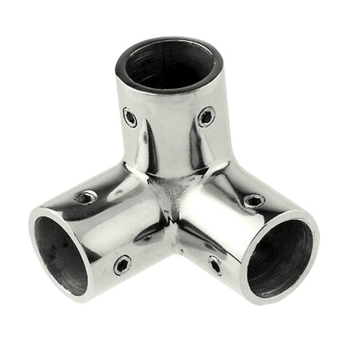 Whitecap 2" O.D. SS 3-Way Corner Fitting 6046C