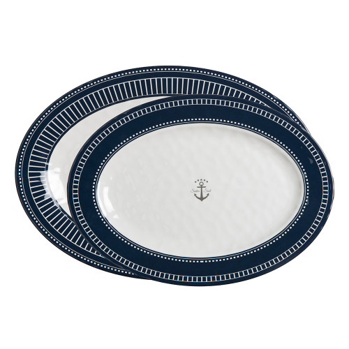 Marine Business Melamine Oval Serving Platters Set - SAILOR SOUL - Set of 2 14009