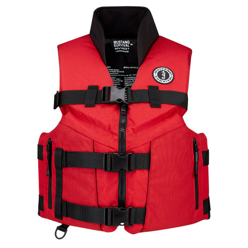 Mustang Accel 100 Foam Fishing Vest - Large - Red-Black MV462602-123-L-216