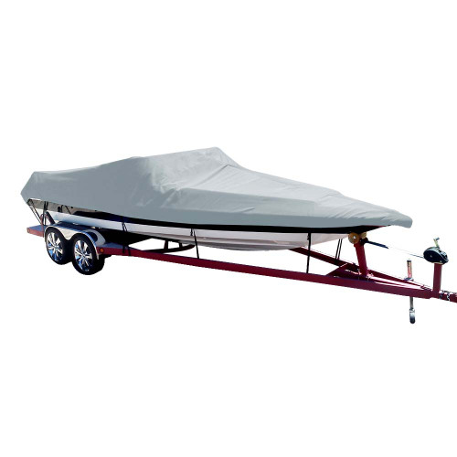 Carver Poly-Flex II Styled-to-Fit Boat Cover f/19.5' Sterndrive Ski Boats with Low Profile Windshield - Grey 74119F-10