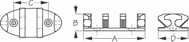 Sea Dog Marine Nylon Zig Zag Cleat 3-1/2" (043540-1)