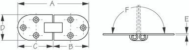 Sea Dog Marine Stainless Steel Flush 2-Pin Hinge (201550-1)