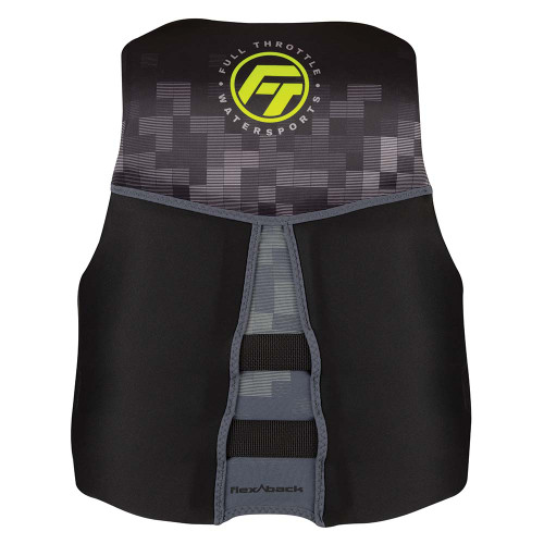 Full Throttle Men's Rapid-Dry Flex-Back Life Jacket - 2XL - Black/Green 142500-400-060-22