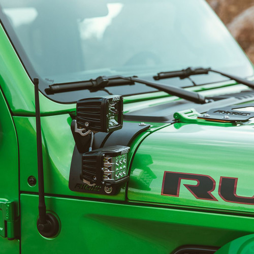RIGID Industries - 2018 Jeep Wrangler JL Cowl Mount for 2 D-Series
