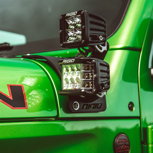 RIGID Industries - 2018 Jeep Wrangler JL Cowl Mount for 2 D-Series