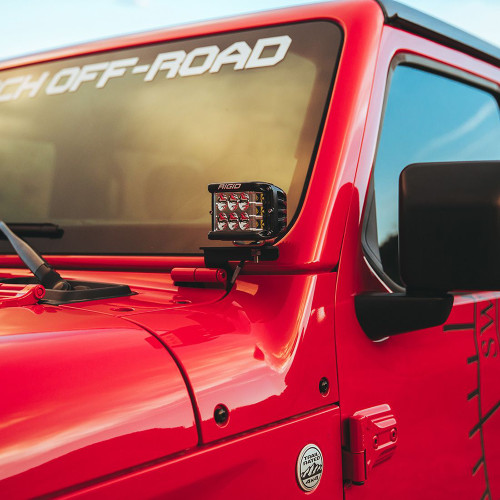 RIGID Industries - 2018 Jeep Wrangler JL A-Pillar Mount f/2 D-Series, D-SS, SR-M or Ignite Lights