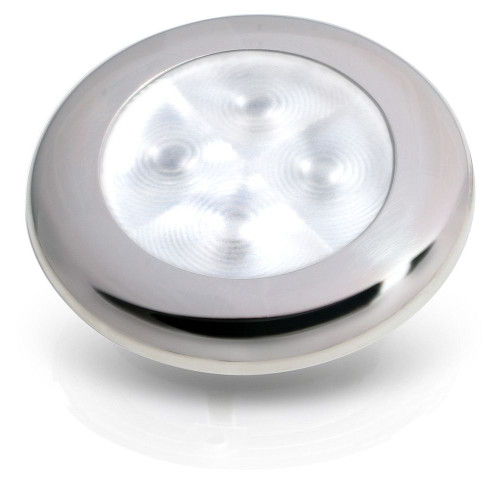 Hella Marine Slim Line Round LED Courtesy Lamp, IP67, 3in OD, 2in Cutout, 0.5in Mounting Depth