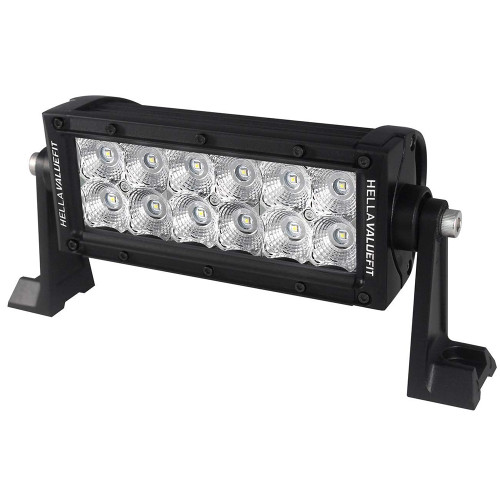 Hella Marine Value Fit Sport Series 12-LED Flood Light Bar, 8 in, Flood Beam, 10-30V DC, 36W - Apollo Lighting