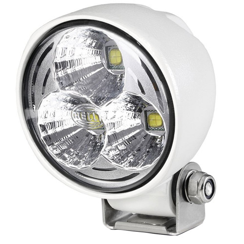 Hella Marine Module 70 Gen 4 LED Floodlight, Long-Range, White Housing, 12/24V Multivolt, IP67, SS316 Bracket, 6500K - Apollo Lighting