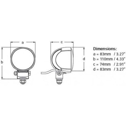 Hella Marine Module 70 Gen 4 LED Floodlight, Long-Range, White Housing, 12/24V Multivolt, IP67, SS316 Bracket, 6500K