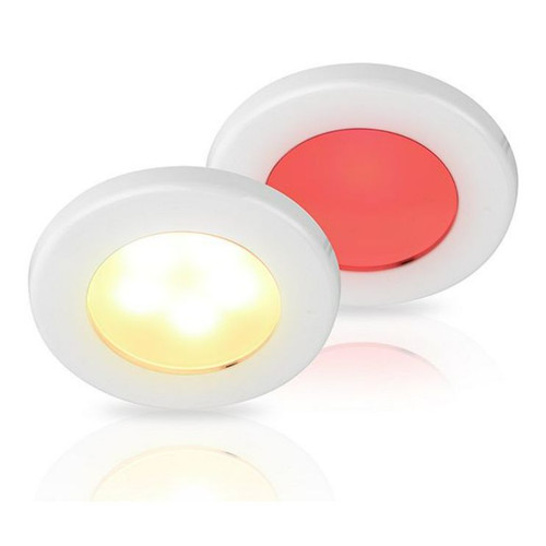 Hella Marine EuroLED 75 Dual Colour LED Downlight, Warm White/Red, 12V DC (9-16V), IP6K7, IP6K9K, Screw Mount, PWM or Resistive Dimming, 190 lm