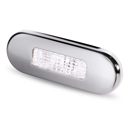 Hella Marine 9680 Series LED Oblong Step Lamp, 10-33V DC, IP67, Flush Mount, SS316 Rim - Apollo Lighting
