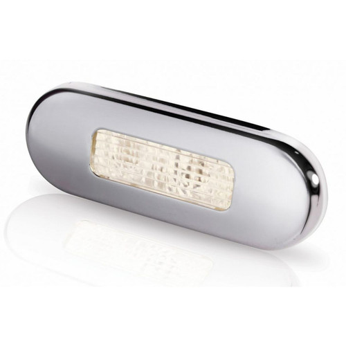 Hella Marine 9680 Series LED Oblong Step Lamp, 10-33V DC, IP67, Flush Mount, SS316 Rim