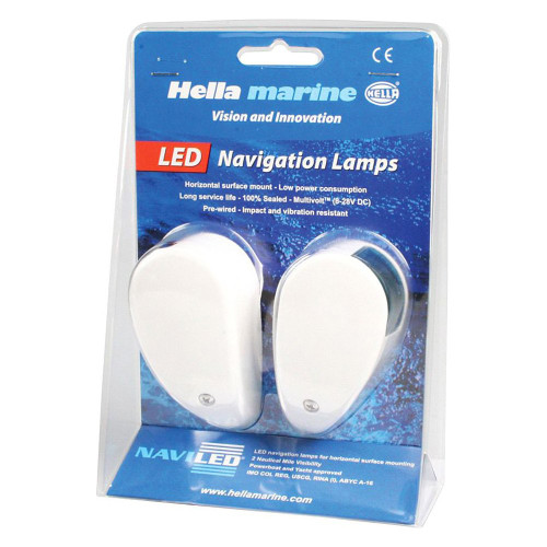 Hella Marine NaviLED Compact Deckmount Port & Starboard Navigation Light Pair, 2NM, 12/24V, IP67