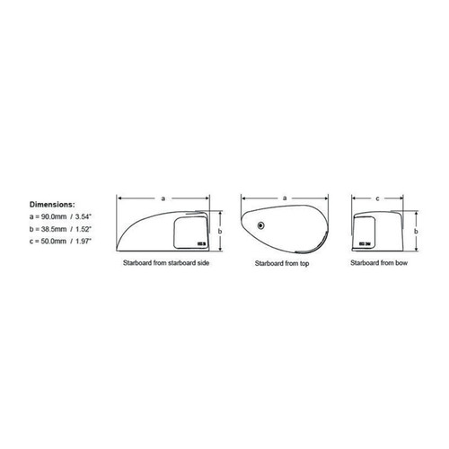 Hella Marine NaviLED Compact Deckmount Port & Starboard Navigation Light Pair, 2NM, 12/24V, IP67