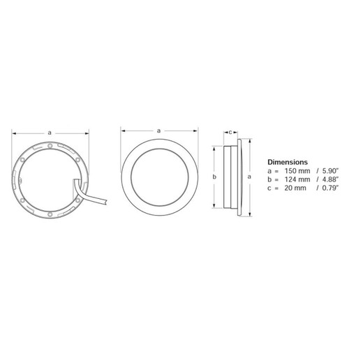 Hella Marine EuroLED 150 Touch Downlight, Warm White/Red, 9-33V, Completely Sealed, Dimmable, 124mm Cutout