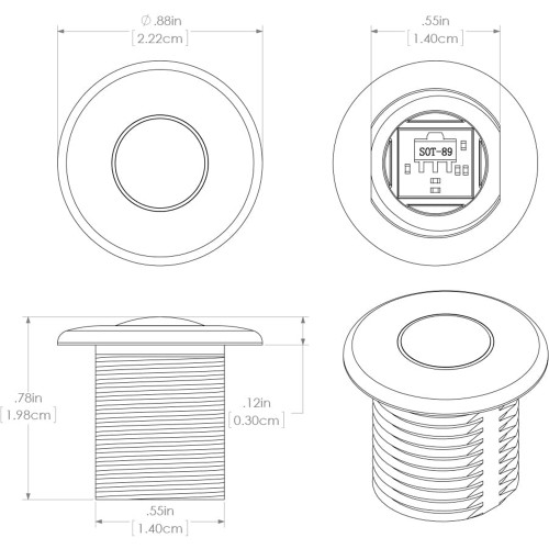 Lumitec Newt LED Livewell Light, 10-16V, IP67, 5/8in Hole Mount