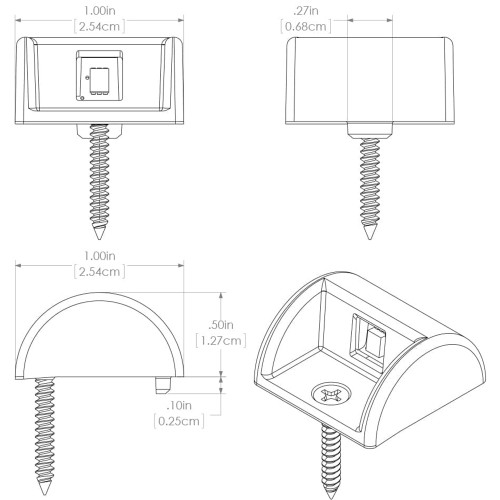 Lumitec Andros LED Courtesy Light, 10-16V, IP67, SS316, 1 x 1 in