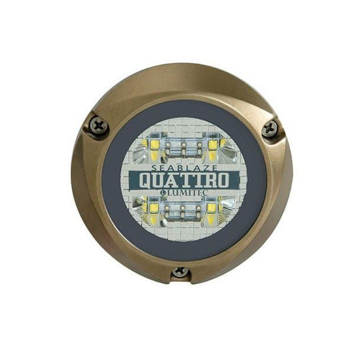 Lumitec SeaBlaze Quattro LED Underwater Light, 10-30V DC, IP68, 2000+ Lumens, Bronze Housing, Surface Mount