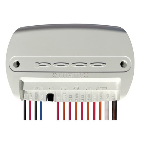 Lumitec Poco 4 Digital Lighting Control Module, For PLI-Enabled Lights, NMEA 2000, 10-30VDC, 4-Channel, 10A per Channel, IP67