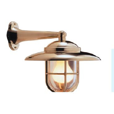 Mega LED - Docking Light - Wall Type, Nautical Style Light, From Polished Brass, For E26 / E27 Bulbs, IP55 (30104)