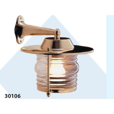 Mega LED - Docking Light - Wall "Nautical" Style Light, Polished Brass, for E26/E27 Bulbs, IP43 (30106)