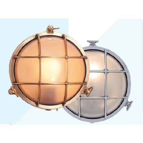 Mega LED - Docking Light - Wall or Ceiling Type, Nautical Style Light, Polished Brass, For E14/G45 Bulbs, IP54 (30123)