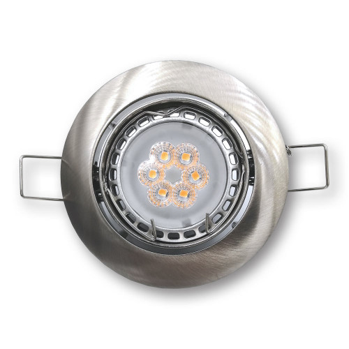 Mega LED - Downlight Fixture - Aluminum Alloy, Adjustable Beam, For MR16 or GU10, Inox Finish (HYDRA)