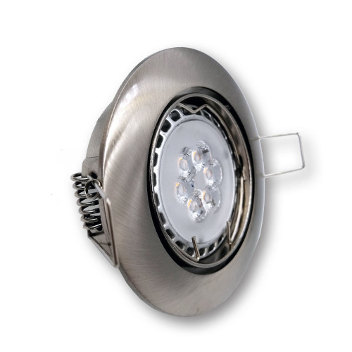 Mega LED - Downlight Fixture - Aluminum Alloy, Adjustable Beam, For MR16 or GU10, Inox Finish (HYDRA)