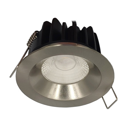 Mega LED - LED Downlight - 7W, 600 Lumens, Warm White 3000K, Aluminum Housing, Satin Inox Trim, 10-30V DC (VOULA-BG)