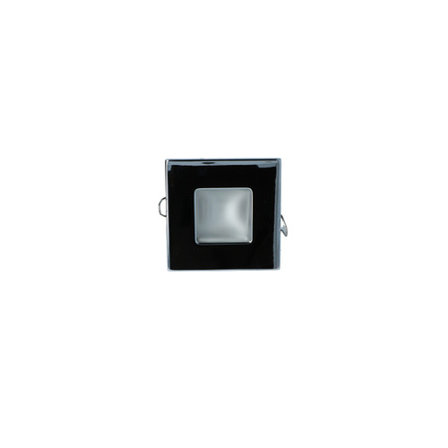 Mega LED - Anafi Square Downlight Fixture - For G4 LED Bulb Chromed Brass Trim And Frosted Glass