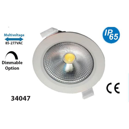 Mega LED - LED Downlight - 7W, Waterproof LED Recessed Ceiling Light, 85-277V AC (34047)