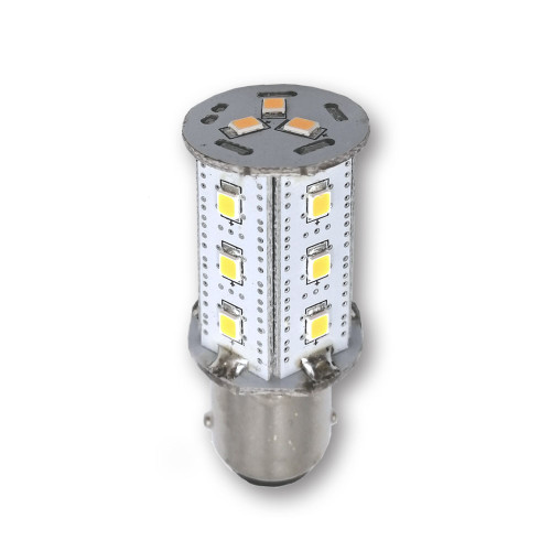 Mega LED - Even Pins LED Replacement Bulb - BA15 Type, 3.2 Watt, 266 Lumens, 10-30V DC, Warm White 3000K (30027)