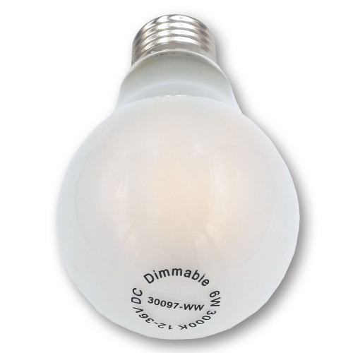 Mega LED - LED Replacement Bulb - E27 Type, 6.0 Watt, 630 Lumens, 12-36V DC, Beam Angle 360°, 3000K (30097) - Apollo Lighting