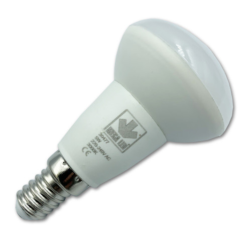 Mega LED - LED Replacement Bulb - E14/R50 Type, 5.0 Watt, 480 Lumens, 220-240V AC, Beam Angle 180°, 3000K (30477)