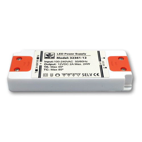Mega LED - Driver Power Supply - 100-240V AC, 12V DC, 2A, 24W (32361-12)
