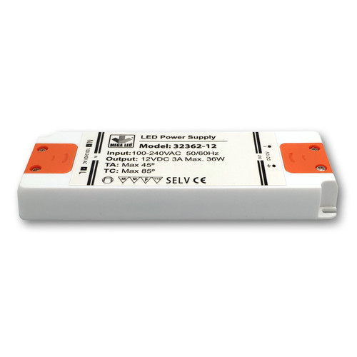 Mega LED - Driver Power Supply - 100-240V AC, 12V DC, 3A, 36W (32362-12)