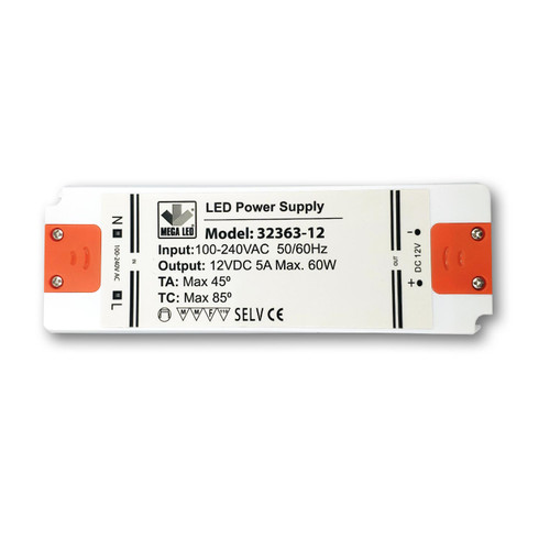 Mega LED - Driver Power Supply - 100-240V AC, 24V DC, 2.5A, 60W (32363-24)