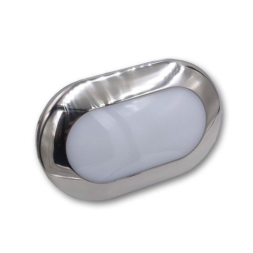 Mega LED - Lesvos LED Courtesy Light - For G4 LED Bulb, Mirror Polished Stainless Steel Bezel, PC Lens