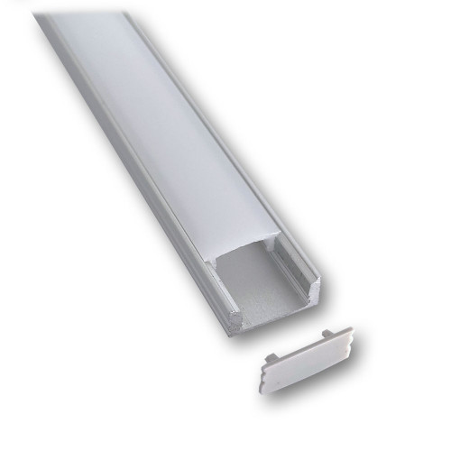 Mega LED - Aluminum Profile - Slim Recessed, Width 17.5mm (0.68") X Height 8.2mm (0.03"), Length 2 Meters (30211)