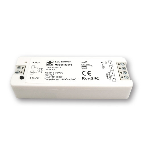 Mega LED - Electronic Dimmer - For RF Remote, Input 5-36V DC, 8A Max 40-288 Watt (36V DC)