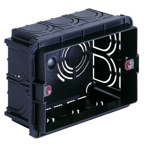 Vimar 3-Module Flush Mounting Box, Masonry Walls, Glow Wire 960C