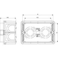 Vimar 3-Module Flush Mounting Box, Masonry Walls, Glow Wire 960C