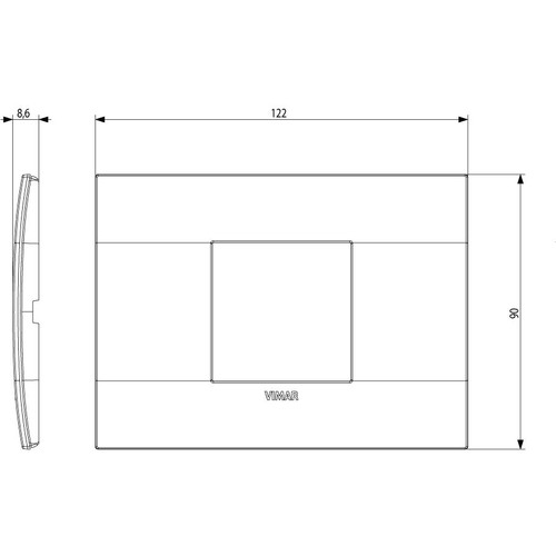 Vimar - Arké 19652 Classic Cover Plate - 2 Central Module, Metal - Apollo Lighting