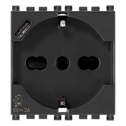 Vimar Arké SICURY Universal Socket Outlet, Italian Standard P40, 2P+E, 16A 250V
